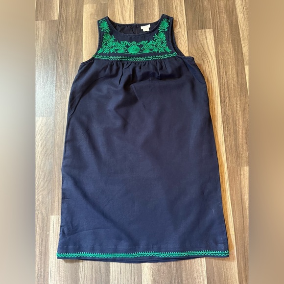 J.Crew Linen/Cotton Embroidered Mini Shift Dress SZ XXS - Picture 7 of 13